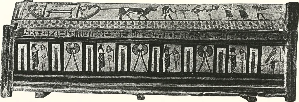 An illustration from Sarcophages de l'époque bubastite à l'époque saïte, 1912, leaf 252