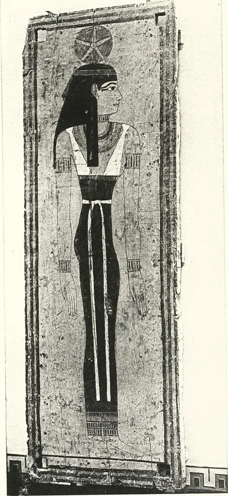 An illustration from Sarcophages de l'époque bubastite à l'époque saïte, 1912, leaf 256