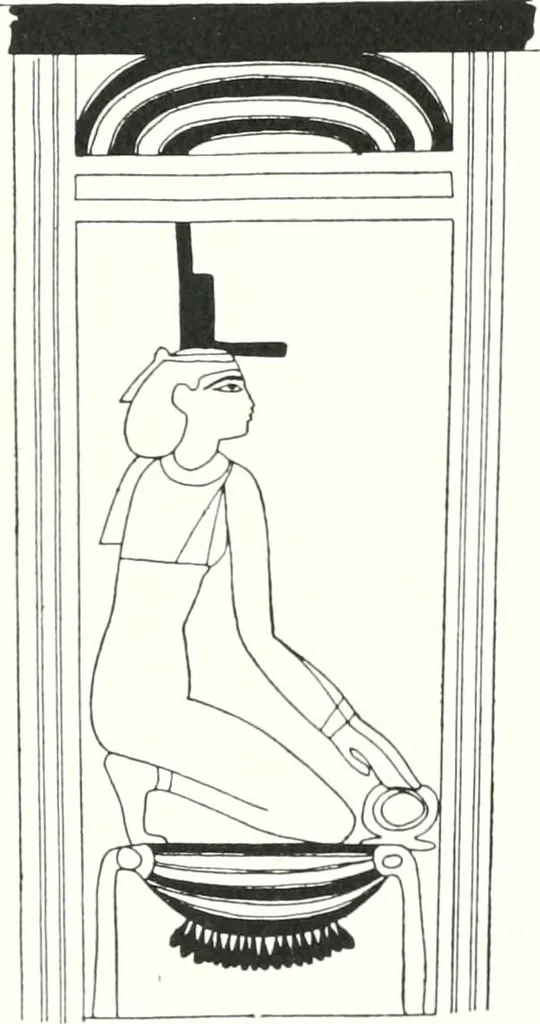 An illustration from Sarcophages de l'époque bubastite à l'époque saïte, 1912, leaf 61