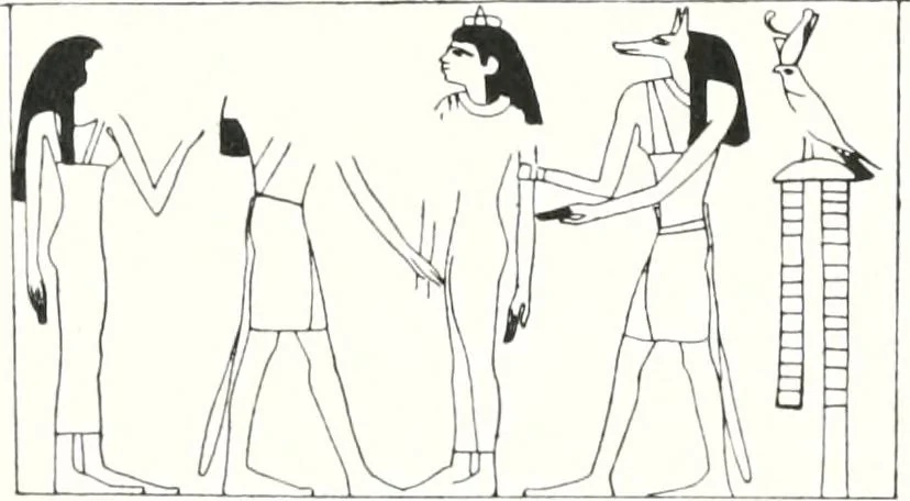 An illustration from Sarcophages de l'époque bubastite à l'époque saïte, 1912, leaf 83