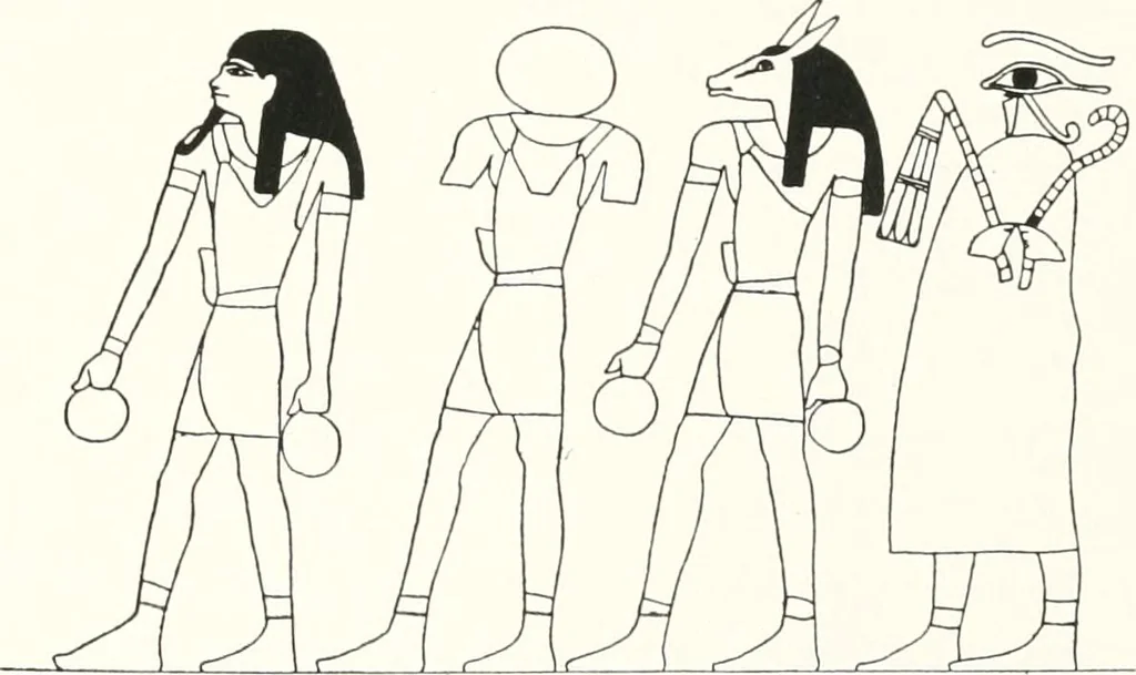 An illustration from Sarcophages de l'époque bubastite à l'époque saïte, 1912, leaf 62