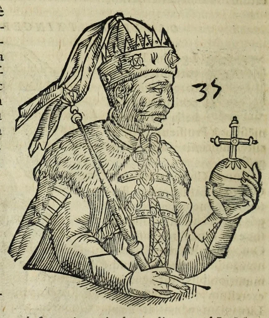 An illustration from Sarmatiae evropeae descriptio : qvae regnvm Poloniae, Litvaniam, Samogitiam, Rvssiam, Massoviam, Prvssiam, Pomeraniam, Livoniam, et Moschoviae Tartariaeqve partem complectitur, 1581, leaf 116