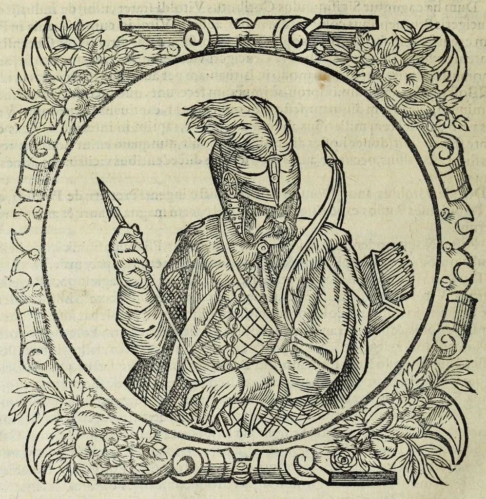 An illustration from Sarmatiae evropeae descriptio : qvae regnvm Poloniae, Litvaniam, Samogitiam, Rvssiam, Massoviam, Prvssiam, Pomeraniam, Livoniam, et Moschoviae Tartariaeqve partem complectitur, 1581, leaf 124