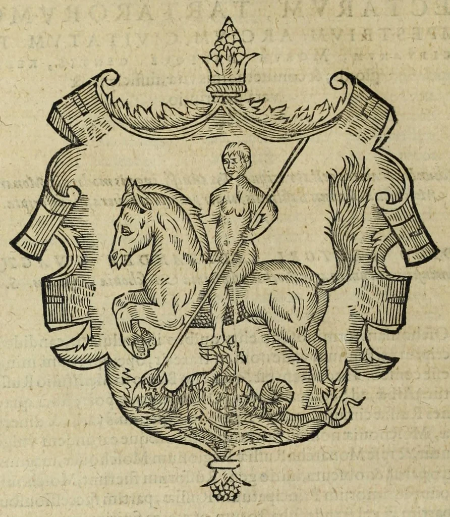 An illustration from Sarmatiae evropeae descriptio : qvae regnvm Poloniae, Litvaniam, Samogitiam, Rvssiam, Massoviam, Prvssiam, Pomeraniam, Livoniam, et Moschoviae Tartariaeqve partem complectitur, 1581, leaf 170