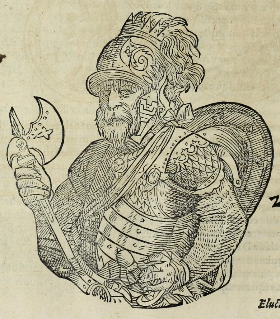 An illustration from Sarmatiae evropeae descriptio : qvae regnvm Poloniae, Litvaniam, Samogitiam, Rvssiam, Massoviam, Prvssiam, Pomeraniam, Livoniam, et Moschoviae Tartariaeqve partem complectitur, 1581, leaf 26