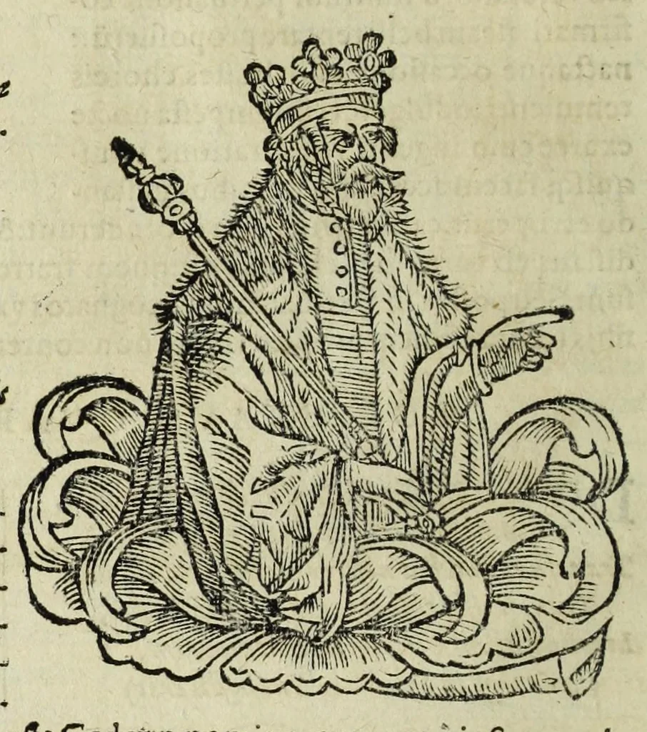 An illustration from Sarmatiae evropeae descriptio : qvae regnvm Poloniae, Litvaniam, Samogitiam, Rvssiam, Massoviam, Prvssiam, Pomeraniam, Livoniam, et Moschoviae Tartariaeqve partem complectitur, 1581, leaf 42