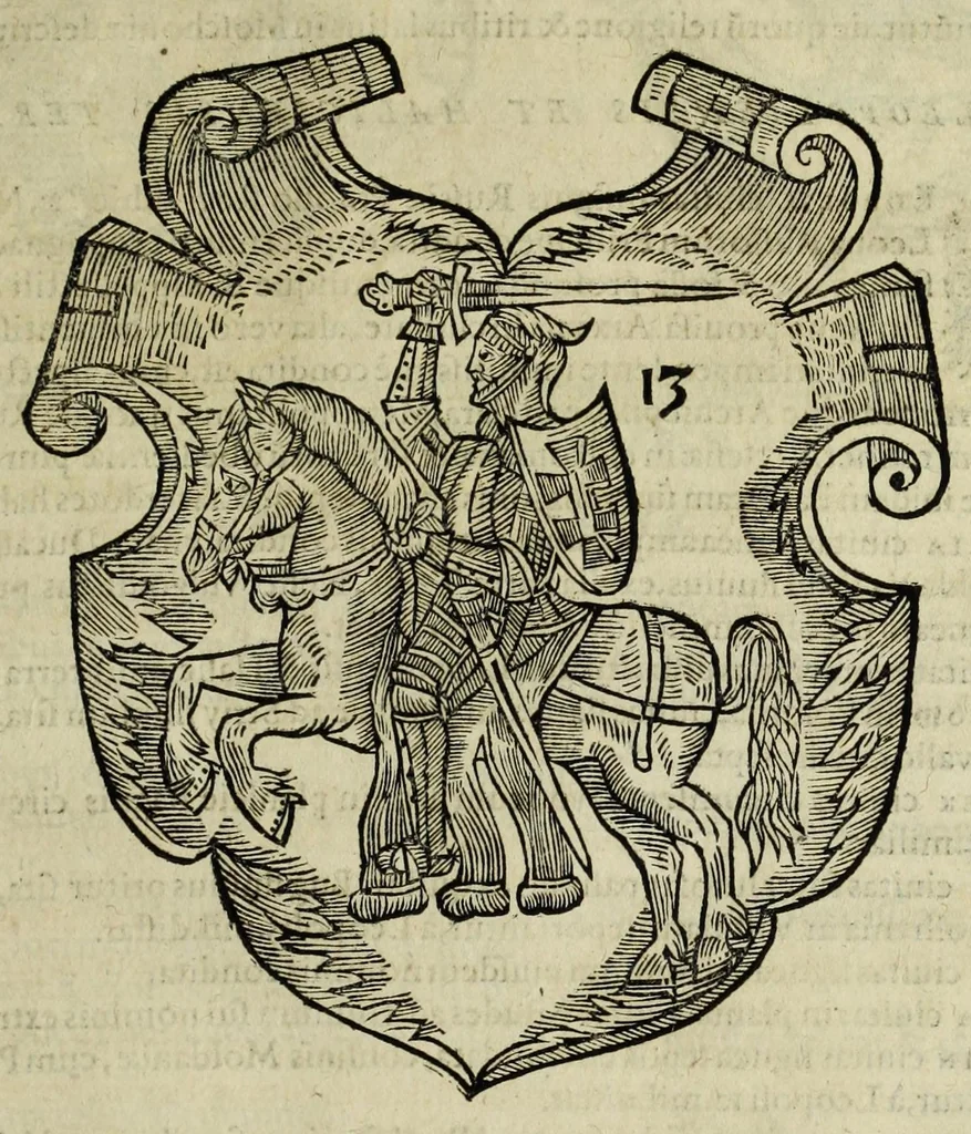 An illustration from Sarmatiae evropeae descriptio : qvae regnvm Poloniae, Litvaniam, Samogitiam, Rvssiam, Massoviam, Prvssiam, Pomeraniam, Livoniam, et Moschoviae Tartariaeqve partem complectitur, 1581, leaf 91