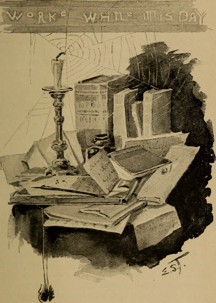 An illustration from Sartor resartus; the life and opinions of Herr Teufelsdröckh, 1893, leaf 230
