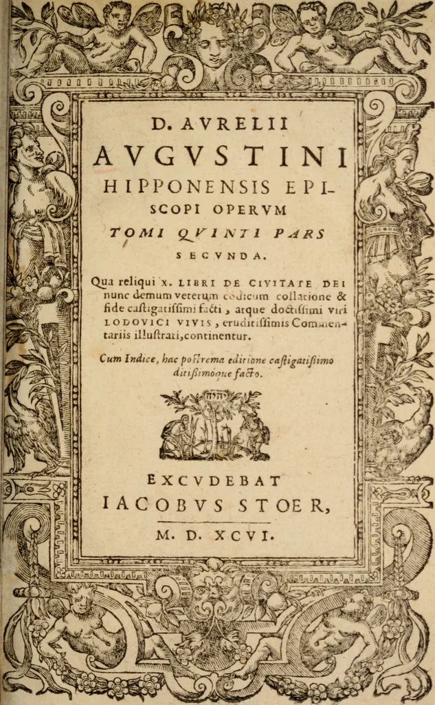 An illustration from S. Aurelii Augustini Hipponensis Episcopi operum .., 1596, leaf 4