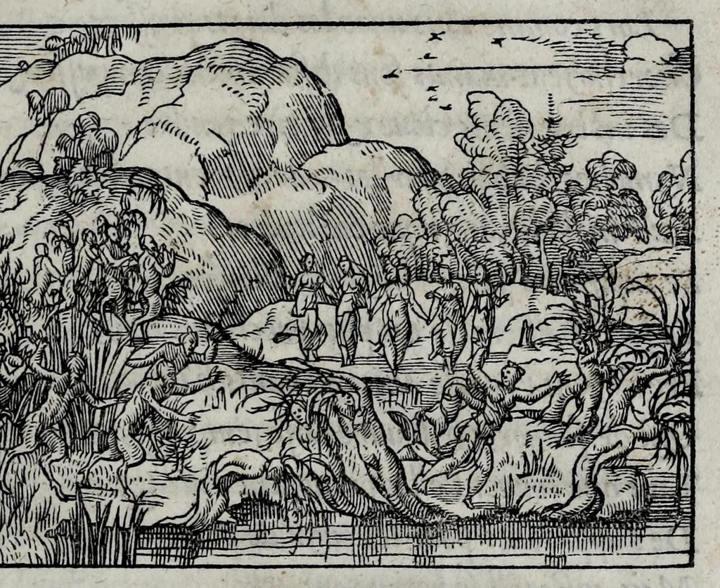 An illustration from Savlsaye : eglogve de la vie solitaire, 1547, leaf 19