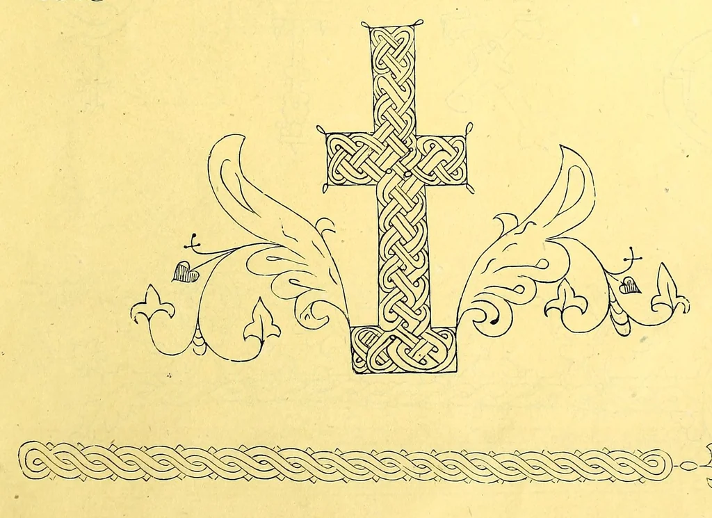 An illustration from Sbornik izobrazhenīĭ Spasiteli︠a︡, Bozhĭeĭ Materi i drugikh svi︠a︡tykh s X v. po XV v.; konechnykh ukrashenīĭ, zastavok, zaglavnykh bukv s 835 g. po XVII v., gravirovannykh s grecheskikh i slavi︠a︡nskikh rukopiseĭ na derevi︠e︡ graverom Ryzhovym, 1885, leaf 53
