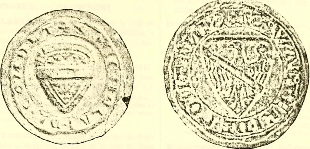 An illustration from Sceaux armoríes des Pays-Bas et des pays avoisinants (Belgique--Royaume des Pays-Bas--Luxembourg--Allemagne--France) recueil historique et héraldique, 1898, leaf 390