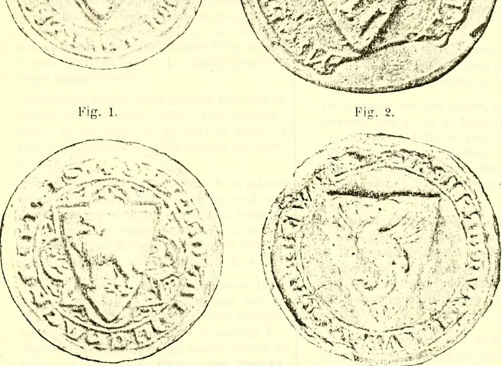 An illustration from Sceaux armoríes des Pays-Bas et des pays avoisinants (Belgique--Royaume des Pays-Bas--Luxembourg--Allemagne--France) recueil historique et héraldique, 1898, leaf 428