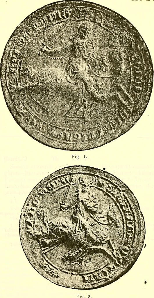 An illustration from Sceaux armoríes des Pays-Bas et des pays avoisinants (Belgique--Royaume des Pays-Bas--Luxembourg--Allemagne--France) recueil historique et héraldique, 1898, leaf 6