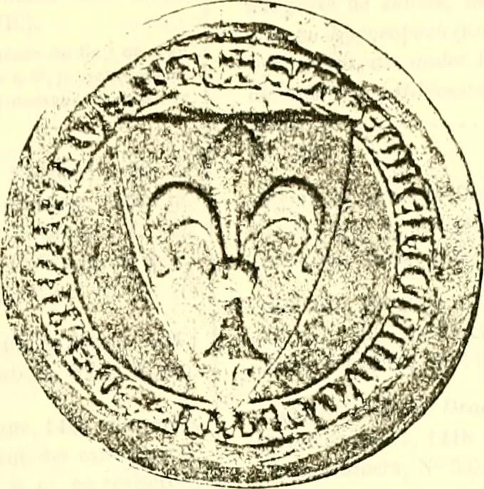 An illustration from Sceaux armoríes des Pays-Bas et des pays avoisinants (Belgique--Royaume des Pays-Bas--Luxembourg--Allemagne--France) recueil historique et héraldique, 1898, leaf 708