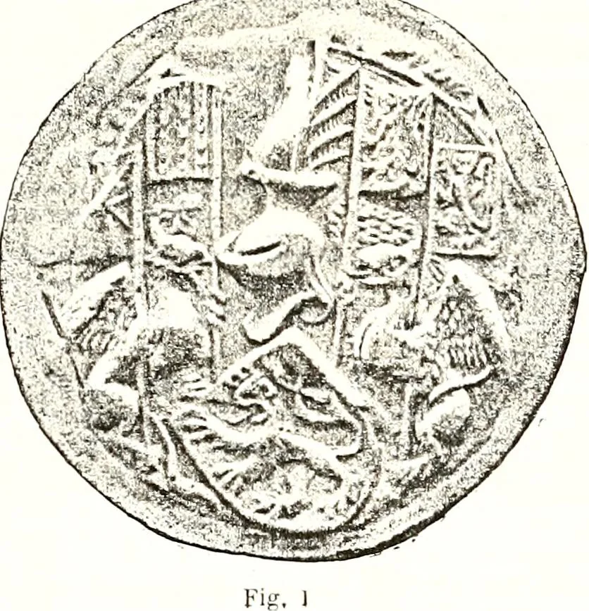An illustration from Sceaux armoríes des Pays-Bas et des pays avoisinants (Belgique--Royaume des Pays-Bas--Luxembourg--Allemagne--France) recueil historique et héraldique, 1898, leaf 154