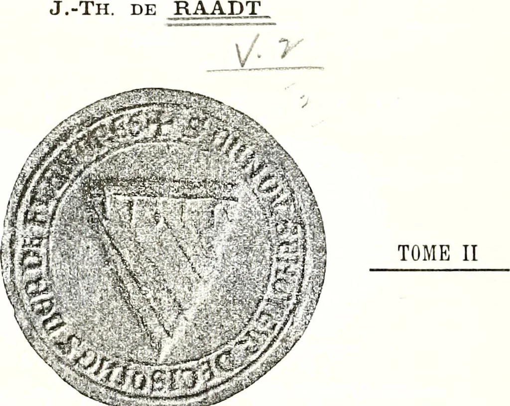 An illustration from Sceaux armoríes des Pays-Bas et des pays avoisinants (Belgique--Royaume des Pays-Bas--Luxembourg--Allemagne--France) recueil historique et héraldique, 1898, leaf 4