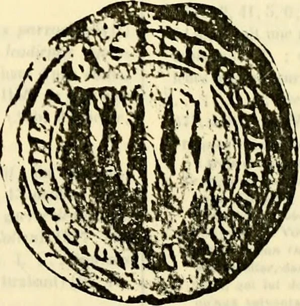 An illustration from Sceaux armoríes des Pays-Bas et des pays avoisinants (Belgique--Royaume des Pays-Bas--Luxembourg--Allemagne--France) recueil historique et héraldique, 1898, leaf 112