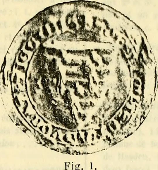 An illustration from Sceaux armoríes des Pays-Bas et des pays avoisinants (Belgique--Royaume des Pays-Bas--Luxembourg--Allemagne--France) recueil historique et héraldique, 1898, leaf 140