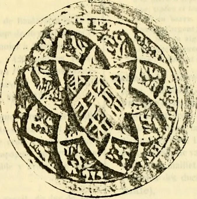 An illustration from Sceaux armoríes des Pays-Bas et des pays avoisinants (Belgique--Royaume des Pays-Bas--Luxembourg--Allemagne--France) recueil historique et héraldique, 1898, leaf 186