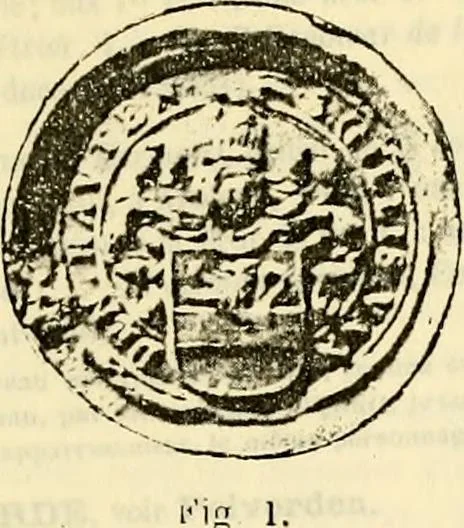 An illustration from Sceaux armoríes des Pays-Bas et des pays avoisinants (Belgique--Royaume des Pays-Bas--Luxembourg--Allemagne--France) recueil historique et héraldique, 1898, leaf 242