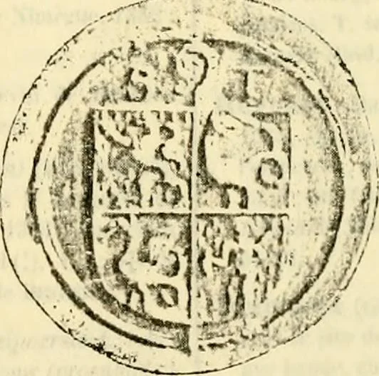 An illustration from Sceaux armoríes des Pays-Bas et des pays avoisinants (Belgique--Royaume des Pays-Bas--Luxembourg--Allemagne--France) recueil historique et héraldique, 1898, leaf 354