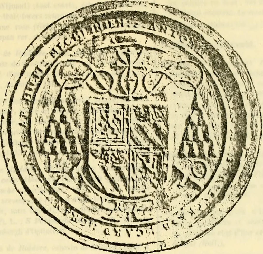 An illustration from Sceaux armoríes des Pays-Bas et des pays avoisinants (Belgique--Royaume des Pays-Bas--Luxembourg--Allemagne--France) recueil historique et héraldique, 1898, leaf 382