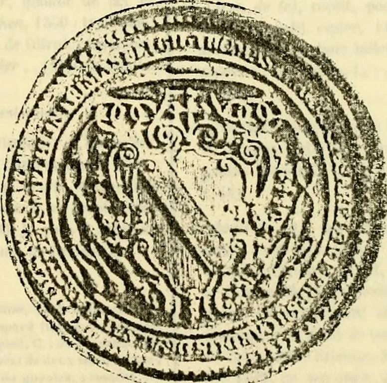 An illustration from Sceaux armoríes des Pays-Bas et des pays avoisinants (Belgique--Royaume des Pays-Bas--Luxembourg--Allemagne--France) recueil historique et héraldique, 1898, leaf 392