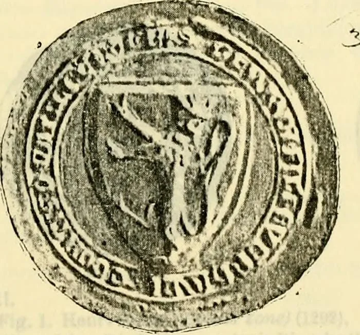 An illustration from Sceaux armoríes des Pays-Bas et des pays avoisinants (Belgique--Royaume des Pays-Bas--Luxembourg--Allemagne--France) recueil historique et héraldique, 1898, leaf 4