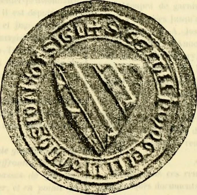 An illustration from Sceaux armoríes des Pays-Bas et des pays avoisinants (Belgique--Royaume des Pays-Bas--Luxembourg--Allemagne--France) recueil historique et héraldique, 1898, leaf 448