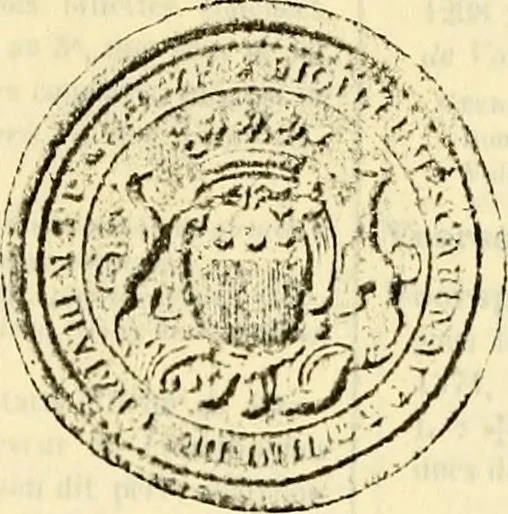 An illustration from Sceaux armoríes des Pays-Bas et des pays avoisinants (Belgique--Royaume des Pays-Bas--Luxembourg--Allemagne--France) recueil historique et héraldique, 1898, leaf 266