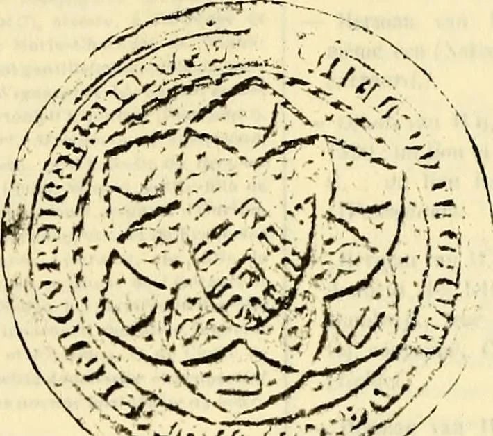An illustration from Sceaux armoríes des Pays-Bas et des pays avoisinants (Belgique--Royaume des Pays-Bas--Luxembourg--Allemagne--France) recueil historique et héraldique, 1898, leaf 406