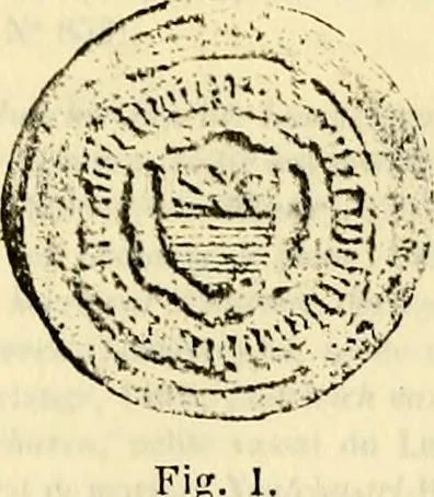 An illustration from Sceaux armoríes des Pays-Bas et des pays avoisinants (Belgique--Royaume des Pays-Bas--Luxembourg--Allemagne--France) recueil historique et héraldique, 1898, leaf 732