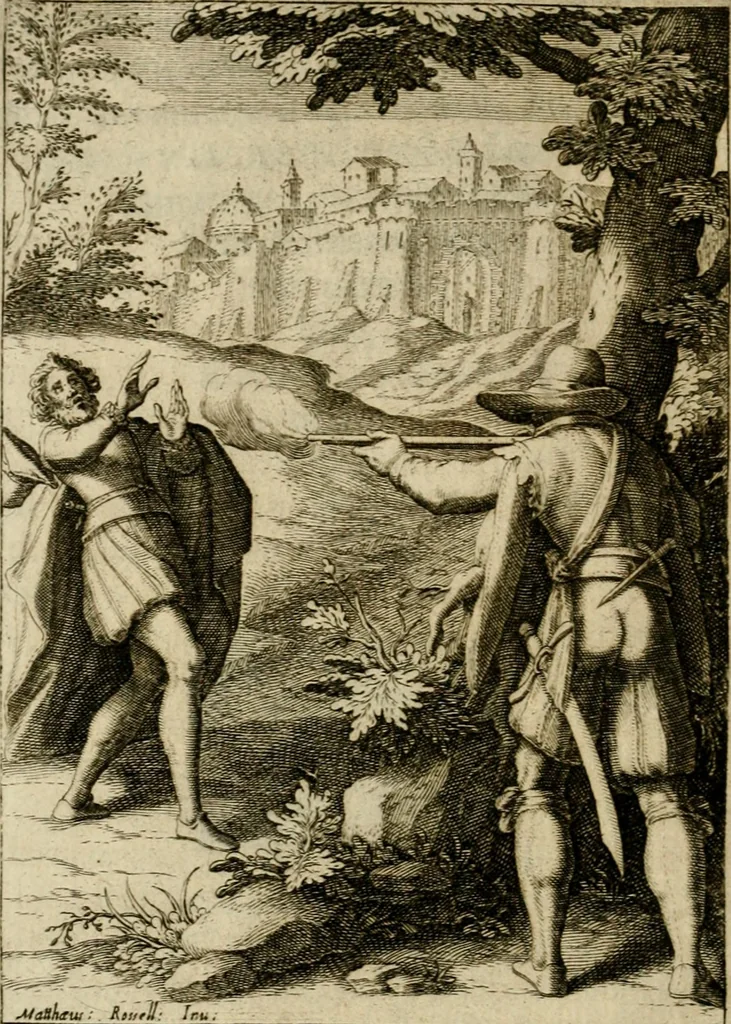An illustration from Scelta d'alcuni miracoli e grazie della Santissima Nunziata di Firenze, 1636, leaf 123
