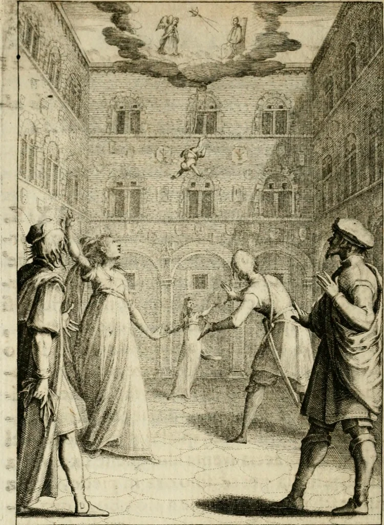 An illustration from Scelta d'alcuni miracoli e grazie della Santissima Nunziata di Firenze, 1636, leaf 135