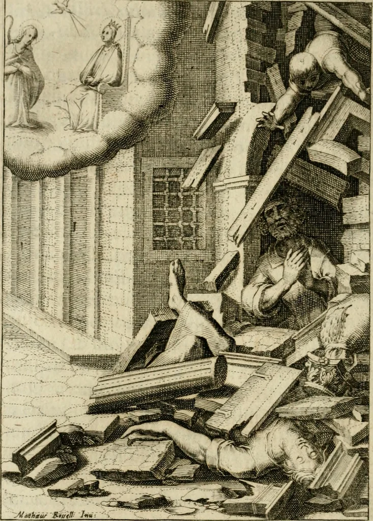 An illustration from Scelta d'alcuni miracoli e grazie della Santissima Nunziata di Firenze, 1636, leaf 145