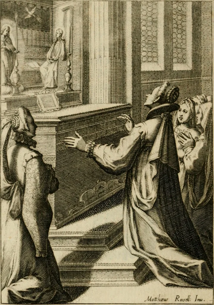 An illustration from Scelta d'alcuni miracoli e grazie della Santissima Nunziata di Firenze, 1636, leaf 151