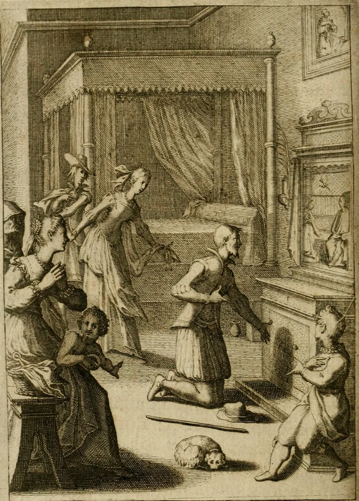 An illustration from Scelta d'alcuni miracoli e grazie della Santissima Nunziata di Firenze, 1636, leaf 155