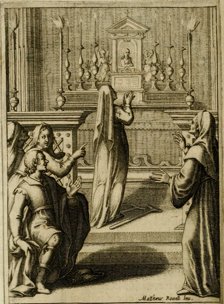 An illustration from Scelta d'alcuni miracoli e grazie della Santissima Nunziata di Firenze, 1636, leaf 159