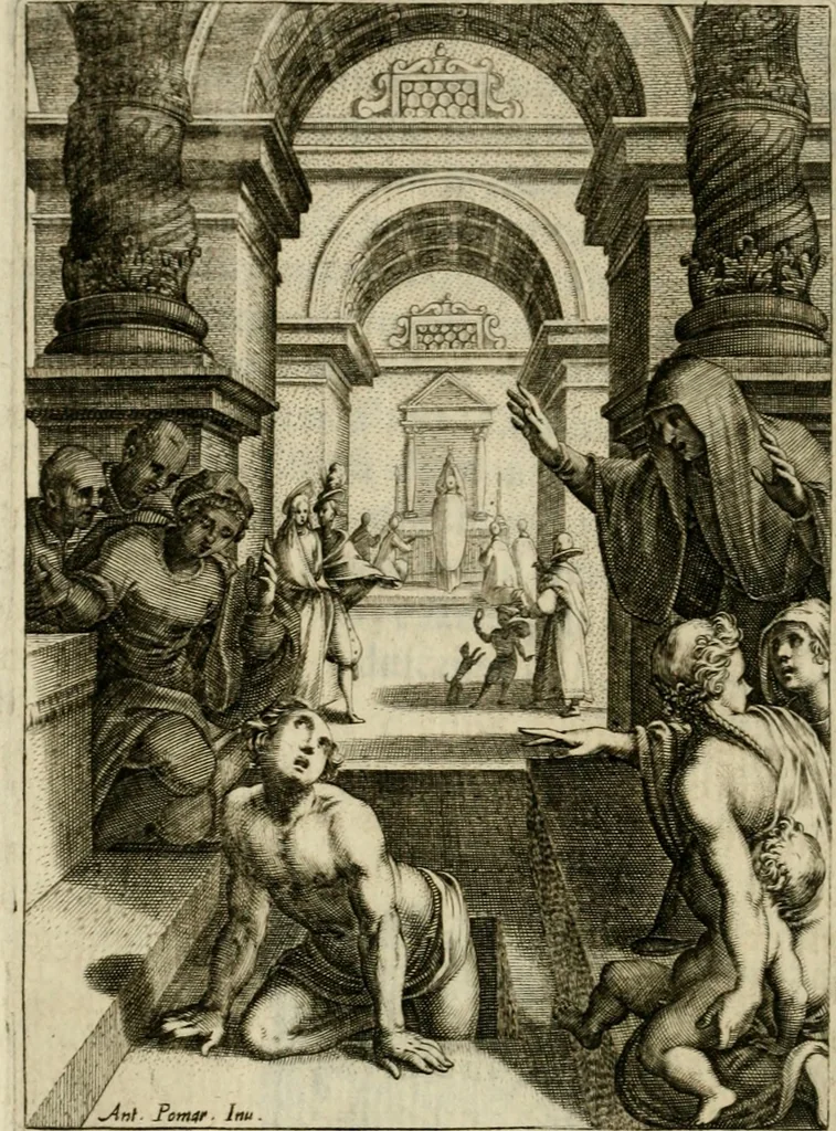 An illustration from Scelta d'alcuni miracoli e grazie della Santissima Nunziata di Firenze, 1636, leaf 177
