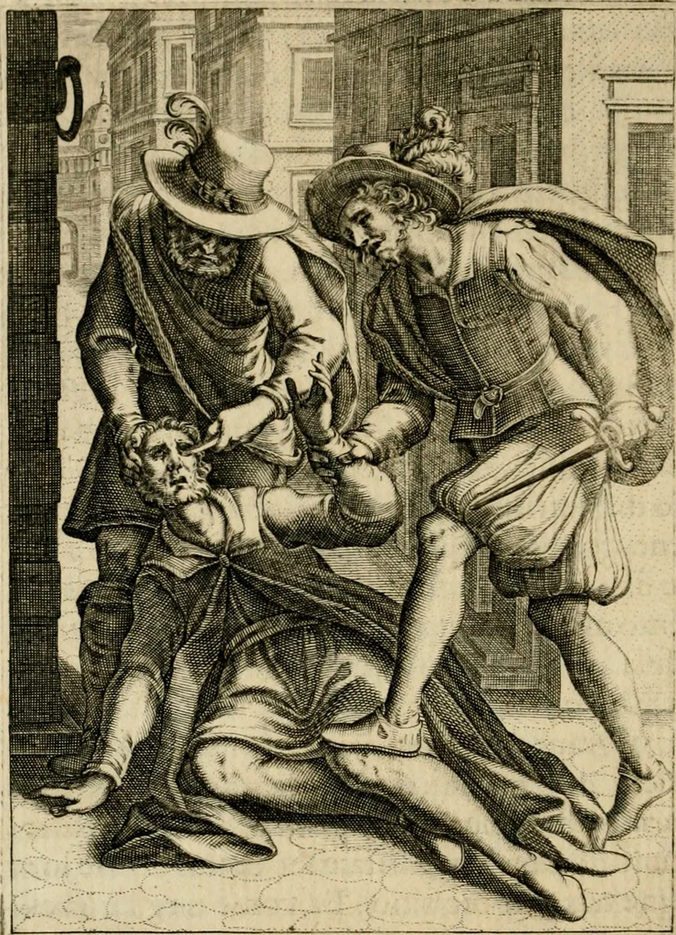 An illustration from Scelta d'alcuni miracoli e grazie della Santissima Nunziata di Firenze, 1636, leaf 235