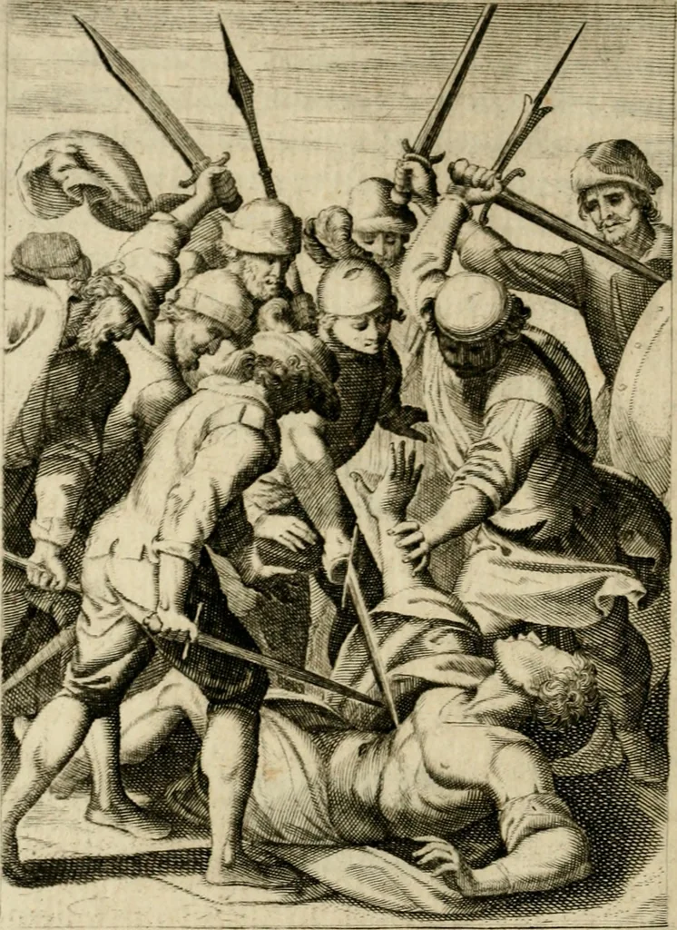 An illustration from Scelta d'alcuni miracoli e grazie della Santissima Nunziata di Firenze, 1636, leaf 243