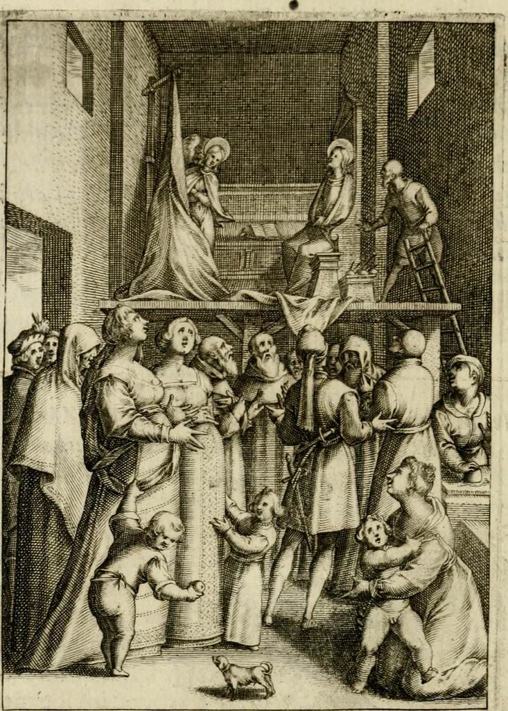 An illustration from Scelta d'alcuni miracoli e grazie della Santissima Nunziata di Firenze, 1636, leaf 25
