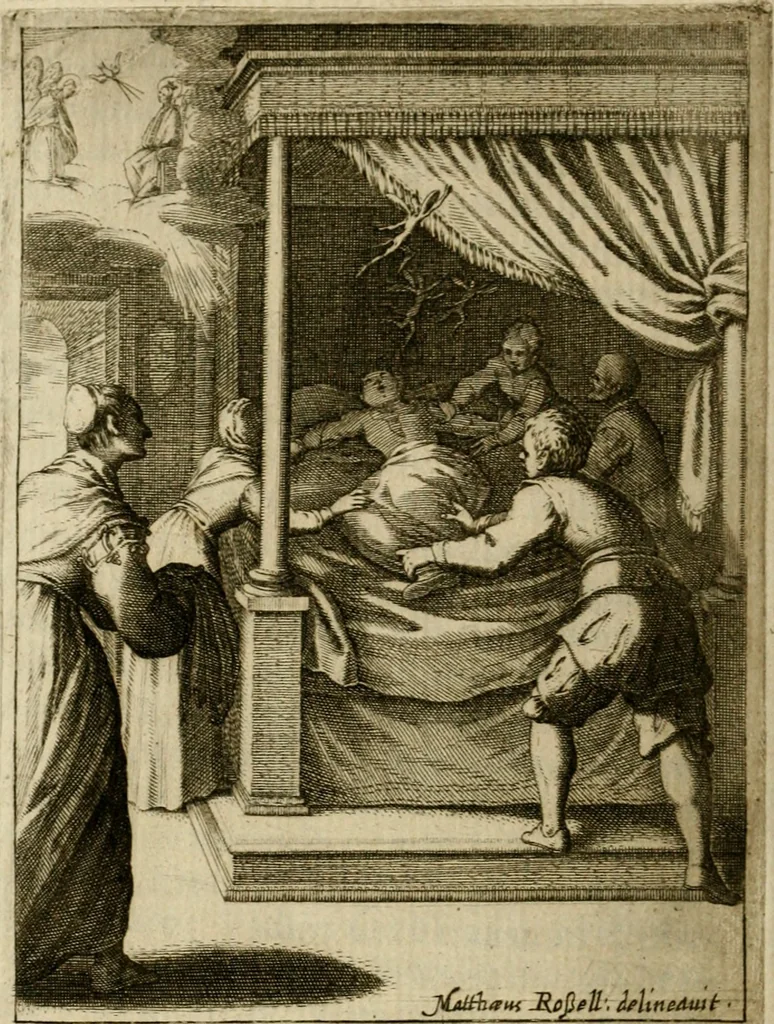 An illustration from Scelta d'alcuni miracoli e grazie della Santissima Nunziata di Firenze, 1636, leaf 257