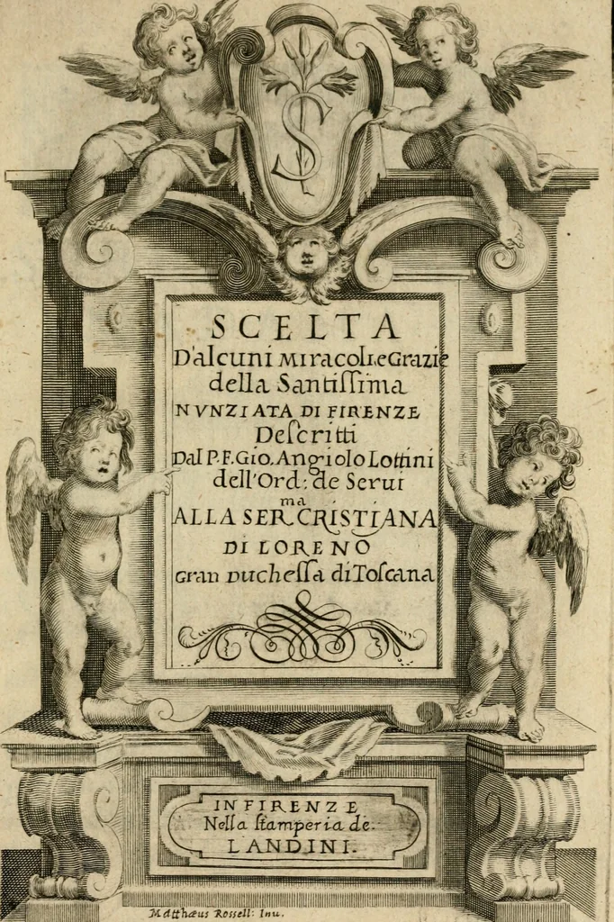 An illustration from Scelta d'alcuni miracoli e grazie della Santissima Nunziata di Firenze, 1636, leaf 6
