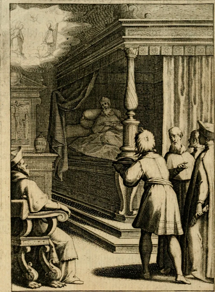 An illustration from Scelta d'alcuni miracoli e grazie della Santissima Nunziata di Firenze, 1636, leaf 75