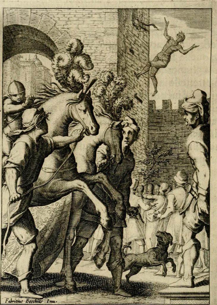 An illustration from Scelta d'alcuni miracoli e grazie della Santissima Nunziata di Firenze, 1636, leaf 81