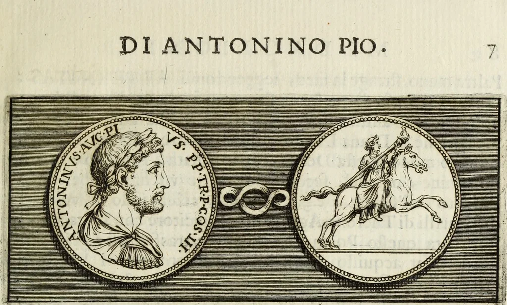 An illustration from Scelta de medaglioni piu rari nella bibliotheca dell' eminentiss. et reverendiss. principe il signor cardinale Gasparo Carpegna, vicario di Nostro Signore, 1679, leaf 12