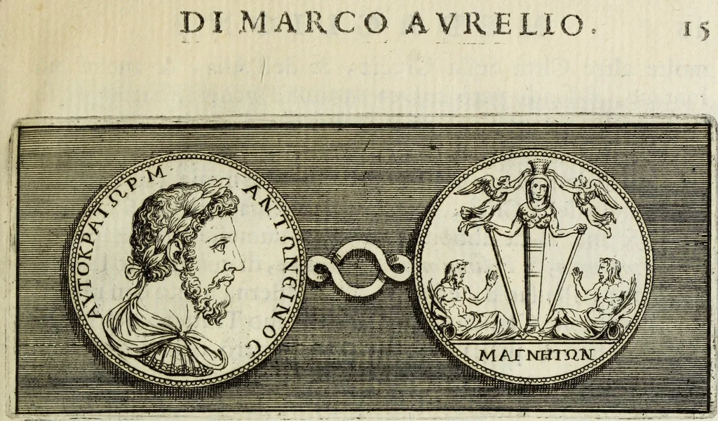 An illustration from Scelta de medaglioni piu rari nella bibliotheca dell' eminentiss. et reverendiss. principe il signor cardinale Gasparo Carpegna, vicario di Nostro Signore, 1679, leaf 20