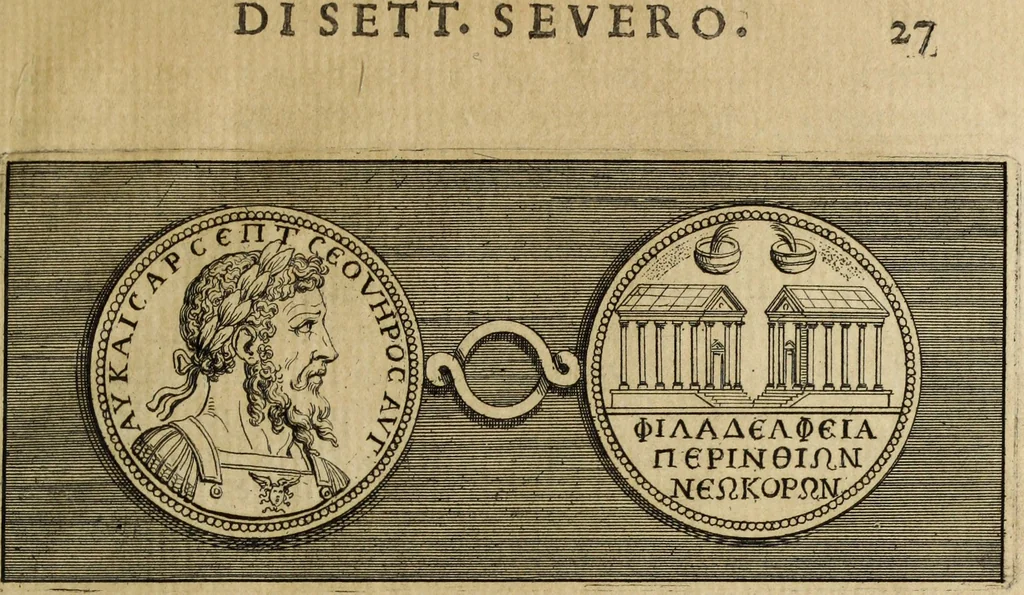 An illustration from Scelta de medaglioni piu rari nella bibliotheca dell' eminentiss. et reverendiss. principe il signor cardinale Gasparo Carpegna, vicario di Nostro Signore, 1679, leaf 32
